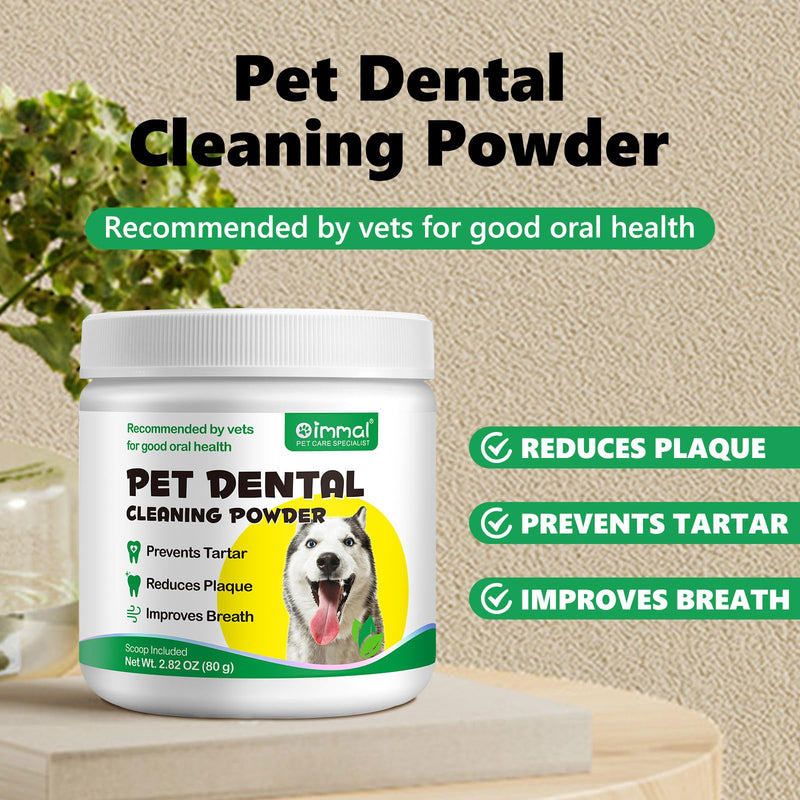Dog Teeth Cleaning Powder,80g Dogs Dental Powder for Dog Teeth Cleaning,Dog Plaque and Tartar Remover,Dog Breath Freshener-Dental Care for All Dogs - PawsPlanet Australia