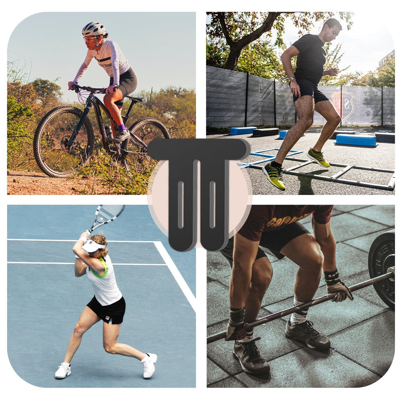 10 Pcs Precut Kinesiology Tape for Knee Pain Relief & Support, Waterproof Elastic Athletic Tape, Breathable Hypoallergenic Latex-Free, German-Engineered Adhesive, Y-Shaped Design (Black) Black