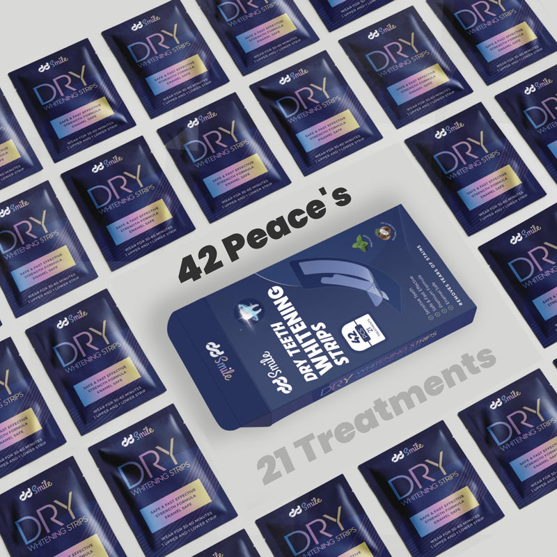 [Australia] - Dry Teeth Whitening Strips - 42 Strips (21 Treatments) - Sensitive Teeth Whitening Strips - Peroxide-Free - Enamel Safe - Mint Flavor - Non-Slip - Mess-Free - Sensitivity Free 1 Count (Pack of 1) 