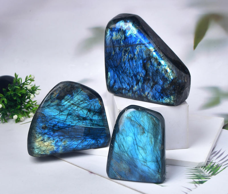 Large Labradorite Rock Polished Slab Block Healing Crystal Stone for Meditation Gift Home Decor 0.8-1.3 Pound Labradorite Block