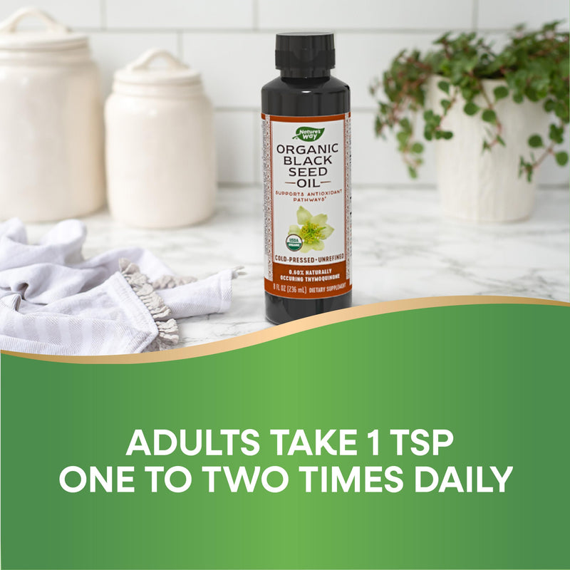 [Australia] - Nature's Way Organic Black Seed Oil, Supports Antioxidants Pathways*, Cold-Pressed, Vegan, Gluten Free, 8 oz 