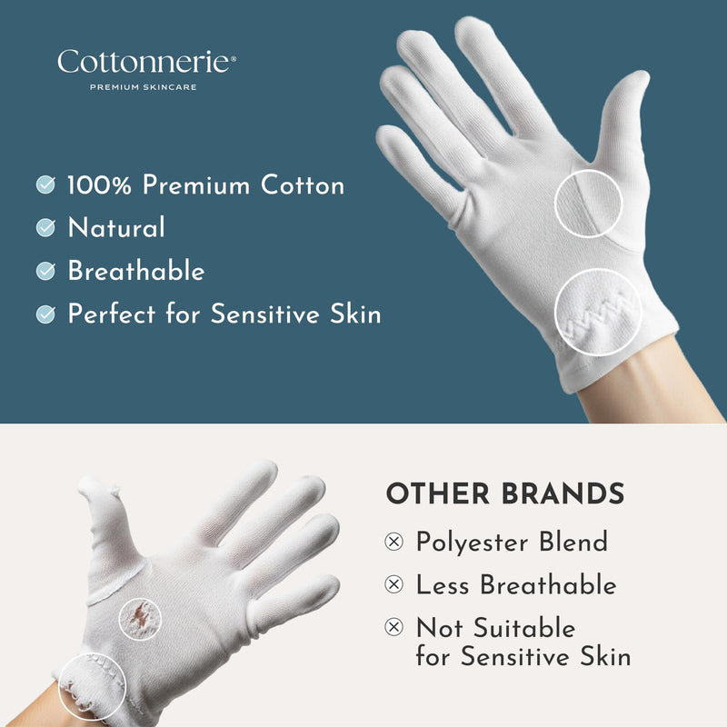 [Australia] - Cottonnerie Cotton Gloves for Dry Hands Sleeping, Moisturizing Gloves Overnight, Hand Moisturizer Gloves, Moisture Gloves for Dry Hands Overnight, Sleeping Gloves, Eczema Gloves, Large 8 Pair Original Large 8.0 