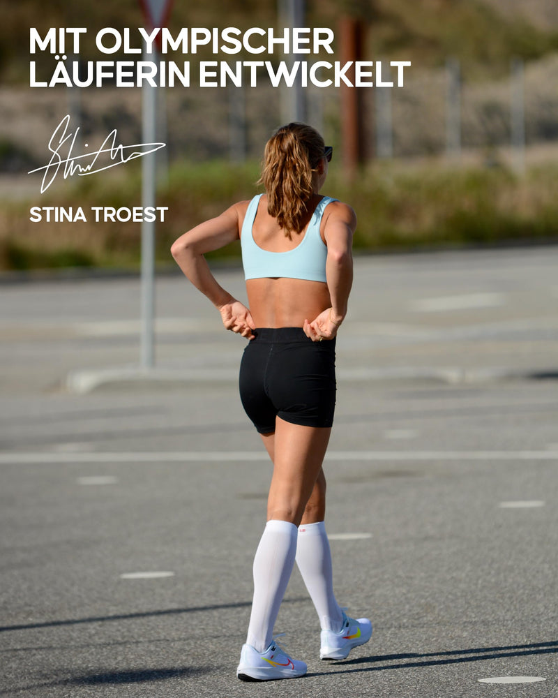 [Australia] - DANISH ENDURANCE compression stockings, sports compression socks, support stockings, thrombosis stockings, 21-26 mmHg, unisex, for men and women, plain black 43-47 