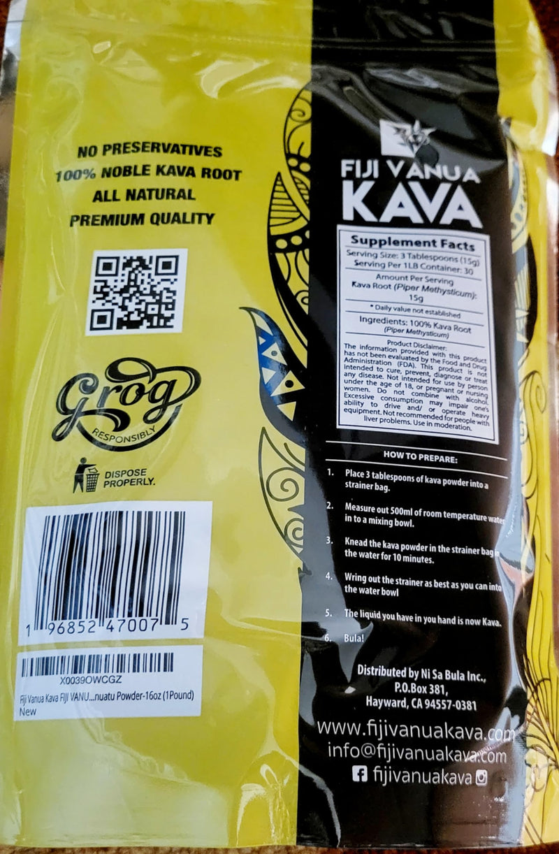 [Australia] - FIJI VANUA KAVA- Vanuatu Powder-16oz (1Pound) 