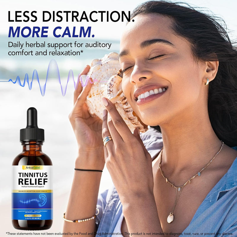 Green Hills Tinnitus Relief for Ringing Ears, Natural Ingredients Tinnitus Ear Ringing Relief, Effectively Reduce Ear Noise & Improve Hearing for Men & Women Blue 60 ML
