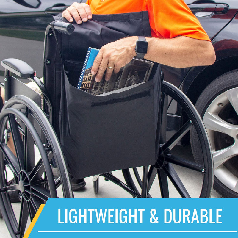 [Australia] - DMI Wheelchair Bag Provides Storage on Wheelchairs and Transport Chairs for Elderly and Disabled, FSA HSA Eligible, Straps for Quick and Easy Install, Black 1 Count (Pack of 1) 