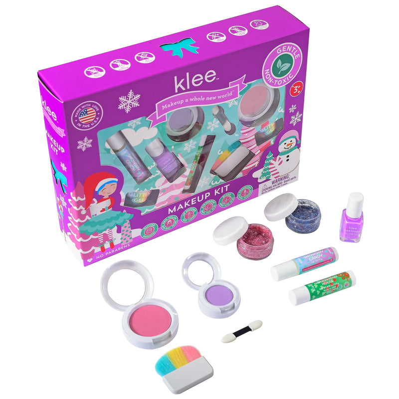 [Australia] - Klee Naturals Holiday Deluxe Mineral Makeup Kit. Gentle and Non-Toxic. Perfect for Kids and Tweens. Made in USA. (Festive Jingles) Festive Jingles 
