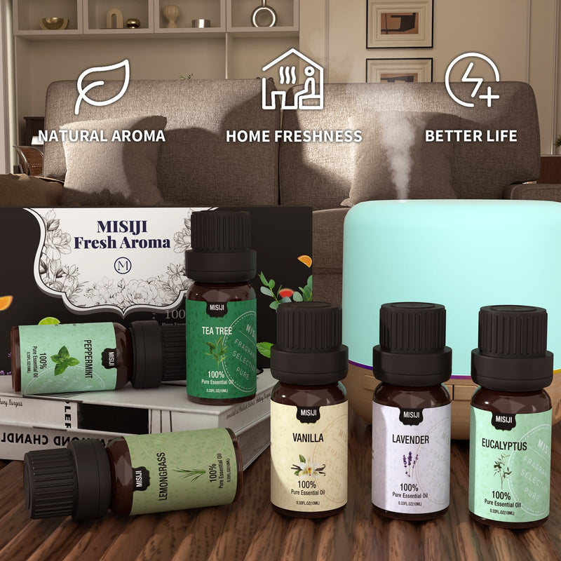 [Australia] - Essential Oils Set Top 6 Aromatherapy-Essential Oils for Diffuser for Home,Air Freshening Diffuser Oils Scents for aromatherapy,Laundry,Candle&Soap Making,Humidifiers 6 X 10ML Pure Bliss 