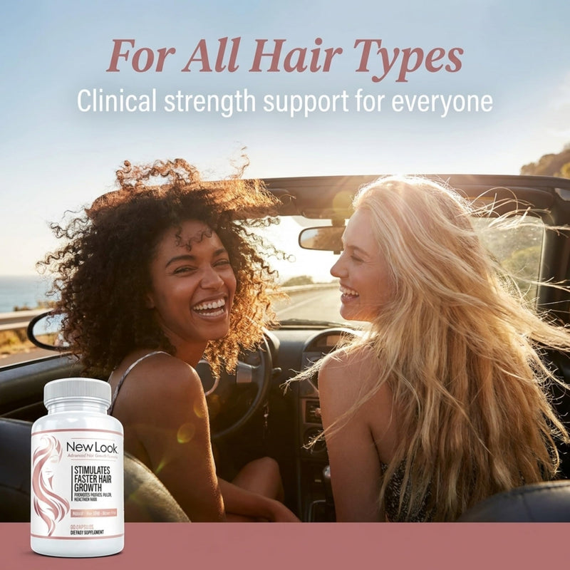 New Look Hair Growth Support Vitamins for Women and Men | Clinical Strength Supplement for Hair Loss | Supports Thicker, Fuller Hair with Biotin - 60 Capsules