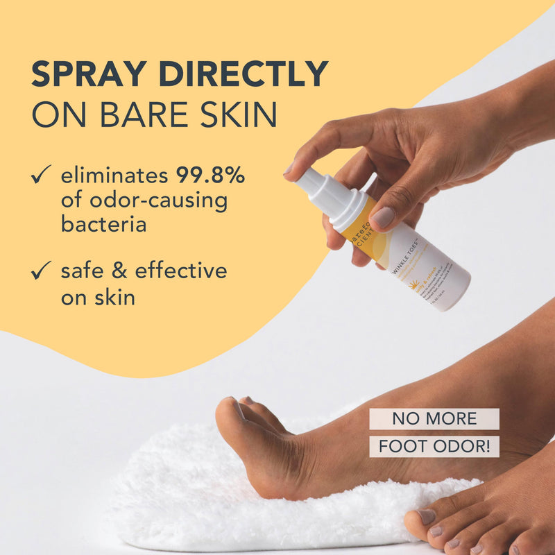 Barefoot Scientist - Twinkle Toes Foot Deodorizing Purification Spray (1.7 Ounce) - Foot Deodorant, Disinfects Smelly Shoes, Hypoallergenic, Phthalate Free, Paraben Free (Lavender, Tea Tree) 1.7 Fl Oz (Pack of 1)