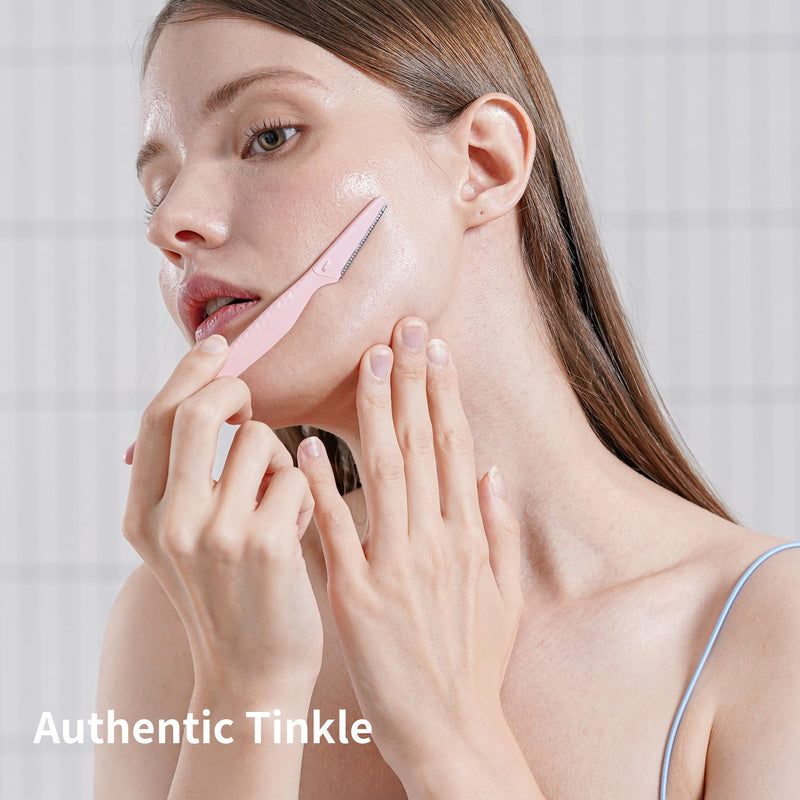 [Australia] - Tinkle Everglow Dermaplane Razor (12 ct - 4 packs of 3ct), Eyebrow Razor & Face Razors for Women, Peach Fuzz Remover, Dermaplaning Tool, Stainless Steel Blades 