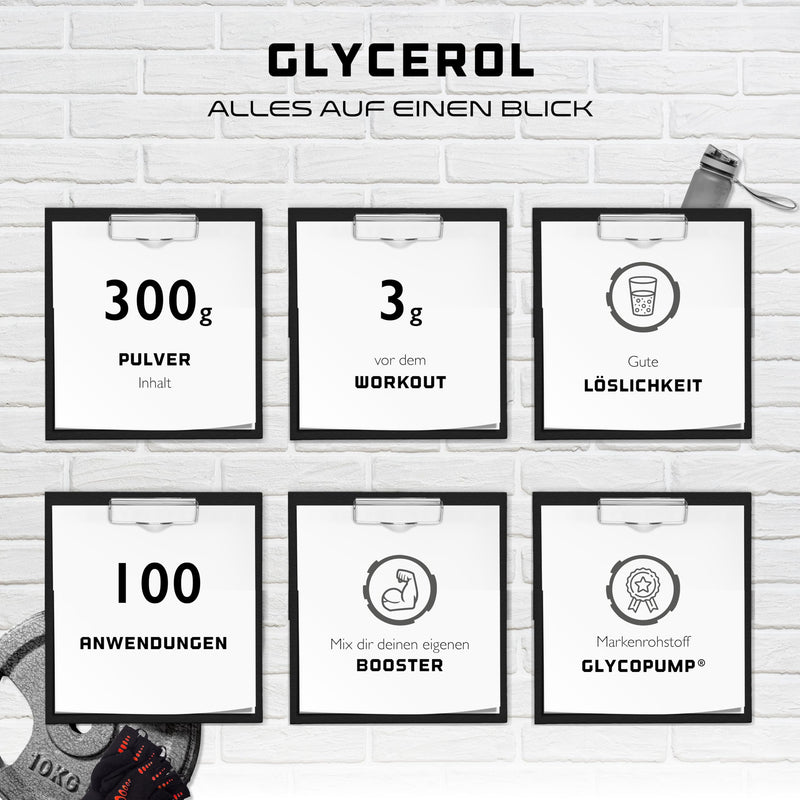 [Australia] - GlycoPump® - 300g - Pure glycerol powder with 65% glycerin - without additives - neutral in taste - ideal as a booster for strength and endurance athletes - vegan 