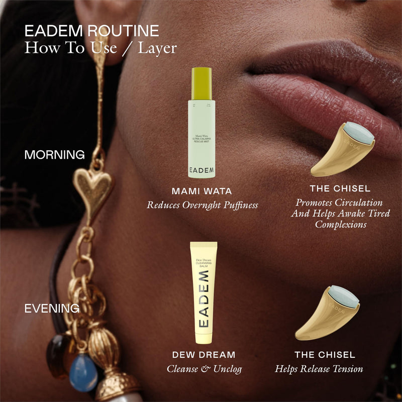 EADEM The Chisel, Gua Sha & Jade Facial Sculptor, Gua Sha Facial Tools for your Skin Care Routine, GuaSha Tool for Face, Jade Roller for Face, Luxury Jawline Sculptor