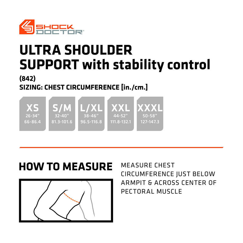 [Australia] - Shock Doctor Shoulder Support Brace for Men, Prevents & Promotes Healing from AC Sprains, Rotator Cuff Injuries & Moderate Separations Large / X-Large Black 