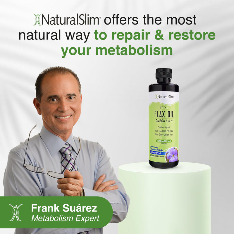 [Australia] - NaturalSlim Flax Oil - Flaxseed Oil Liquid Supplement with Omega 3 6 9 - Cold-Pressed Certified Organic Flax Seed Oil for Hair, Skin, Nails, Healthy Cells & Vegetable Oil for Cooking - 16 fl. Oz. 