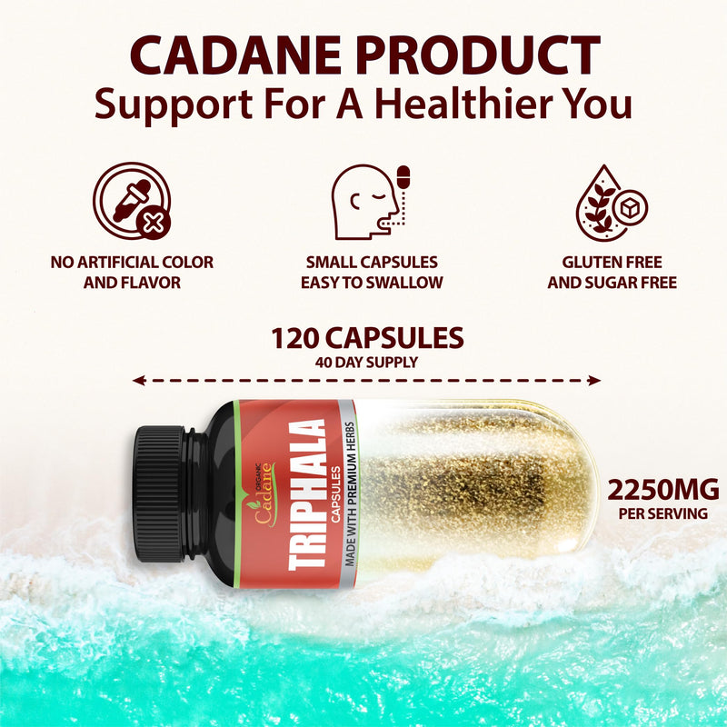 [Australia] - Organic Cadane Triphala (3 Fruit Powders) Supplement - 120 Veggie Capsules 
