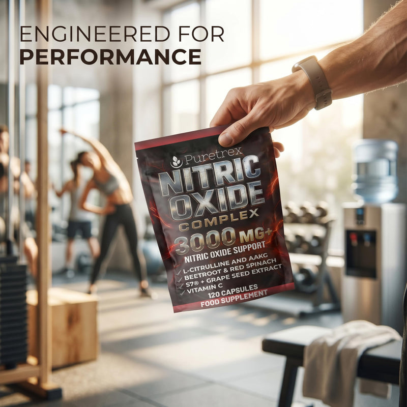 Nitric Oxide Booster – Pre Workout Supplement, 120 Capsules Made in UK – 3000mg L Citrulline AAKG Nitric Oxide Capsules, Blood Flow Pump Support, Endurance with Beetroot Red Spinach S7