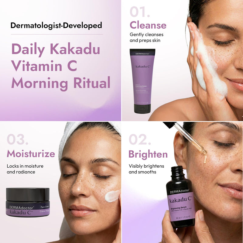 DERMAdoctor Kakadu C 20% Vitamin C Serum for Face, Ferulic Acid, 1 fl oz | Tocopherol + plum antioxidants • Anti aging • Brightens the look of discoloration • Hydrating • Dermatologist formulated Vitamin C - Brightening