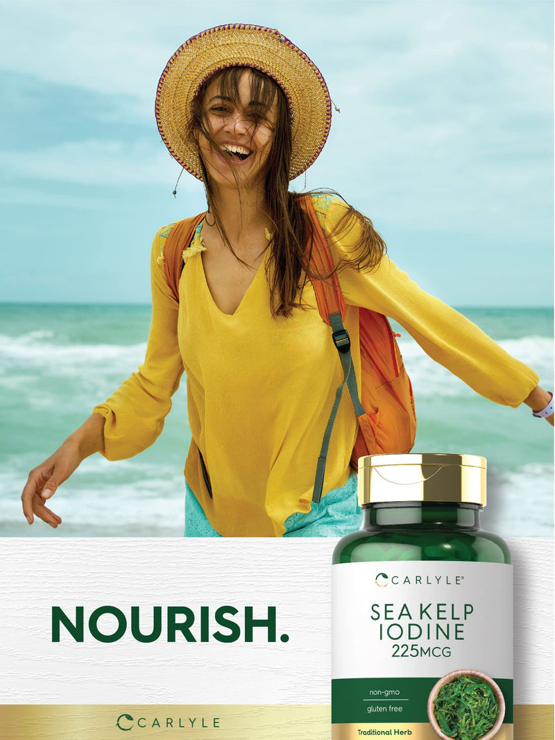 [Australia] - Carlyle Sea Kelp Iodine Supplement | 225mcg | 300 Tablets | Non-GMO, Gluten Free | Traditional Herb Supplement 