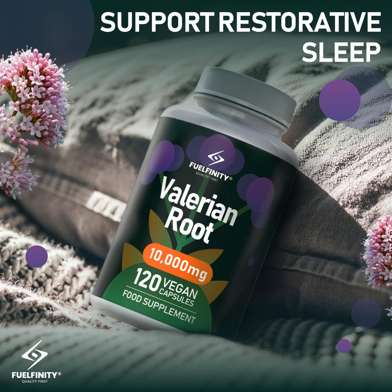 Potent Valerian Root Capsules | 10,000 mg Serving 120 Capsules | High Strength | Sleep Support, Stress Management, Relaxation, Natural Remedy | Capsule Supplement (1 Large Pack) 120 count (Pack of 1)