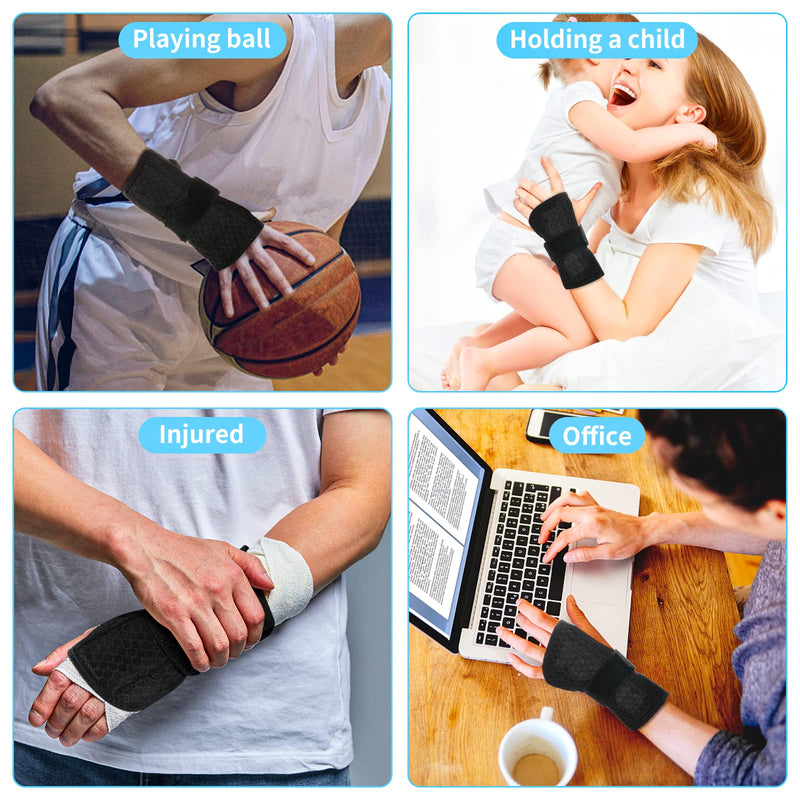 [Australia] - MILAIUN Wrist Support with Metal Splint Stabilizer-Adjustable Day-Night Wrist Brace for Men Women-Wrist Bandages for Tendinitis Arthritis(L/XL, Right Hand) Black L/XL-Right Hand 