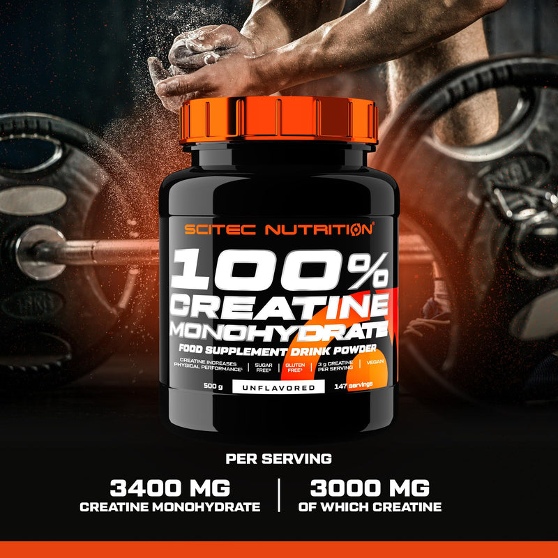 Scitec Nutrition 100% Creatine Monohydrate – Vegan – 3g per Serving – Performance Boost for High-Intensity Workouts – 500 g, Unflavoured
