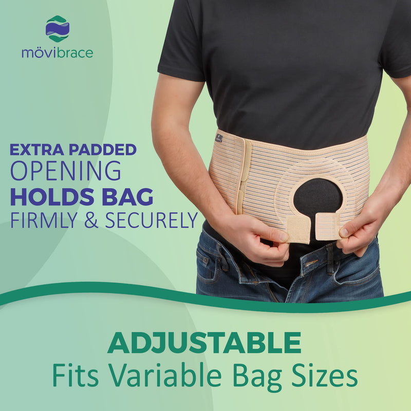 [Australia] - Abdominal Ostomy Belt for Post-Operative Care after Colostomy or Ileostomy Surgery Abdomen (Large), Black Large 
