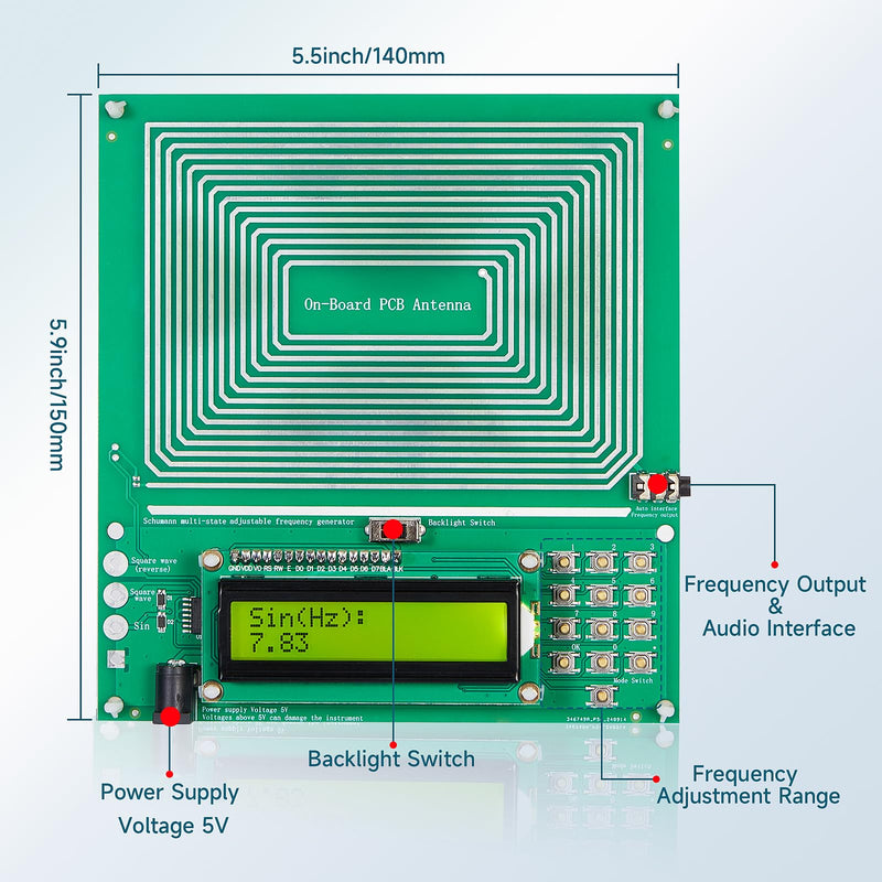 [Australia] - 7.83Hz Nature Sleep Aid & Healing Frequency Device | Adjustable Schumann Resonance Generator (0.01Hz-200KHz) for Stress Relief, Relaxation, Meditation, Yoga | USB Powered 
