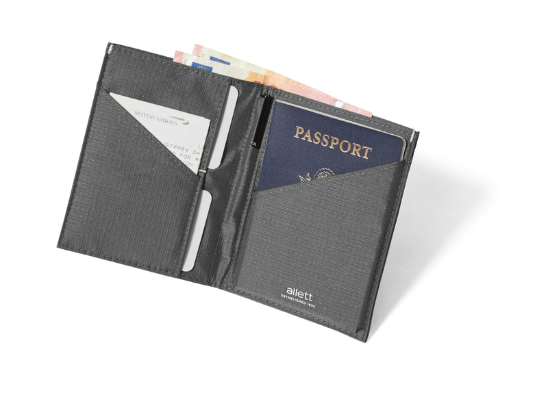 Travel Wallet, RFID Blocking Slim (Nylon, Charcoal Grey) | Slim RFID Blocking Nylon Travel Wallet & Passport Holder, Thin, Front Pocket, Holds 10+ Cards & Passport, Men & Women