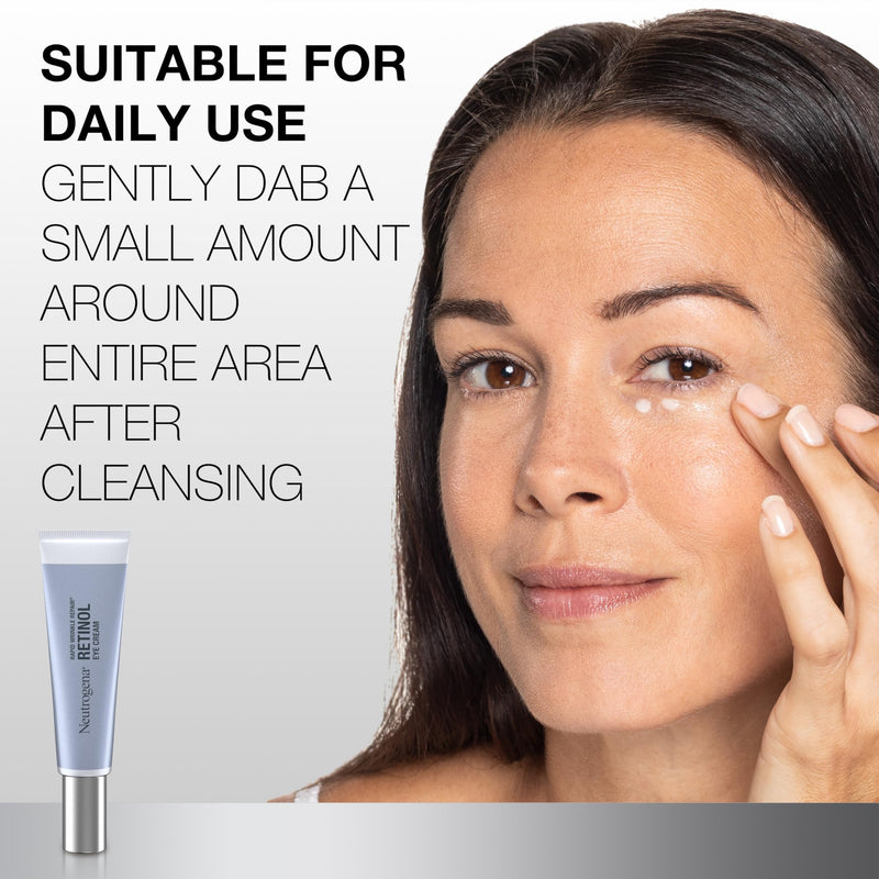 Neutrogena Rapid Wrinkle Repair Retinol Eye Cream, 0.5 fl. oz | For Dark Circles, Anti-Aging Under Eye Cream, Retinol & Hyaluronic Acid, Fine Lines Wrinkles & Dark Spots 0.5 Fl Oz (Pack of 1)