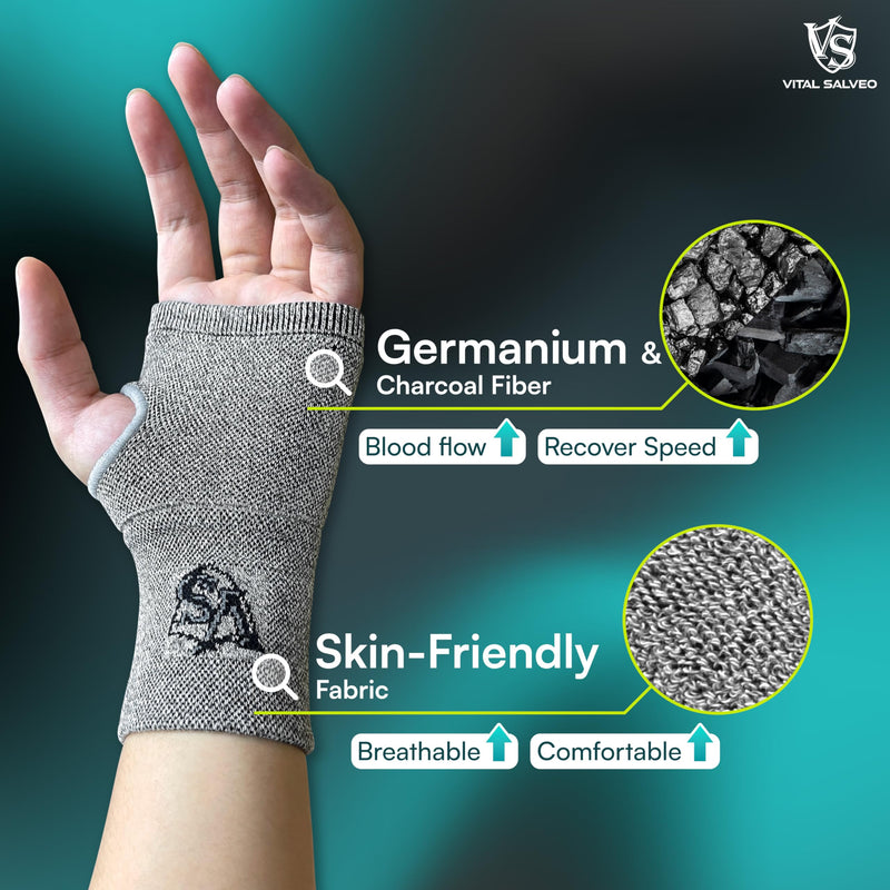 Vital Salveo-Wrist Compression Recovery Carpal Tunnel Hand Sleeve/Brace(Medium) Medium