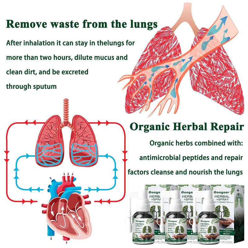 [Australia] - 3 Pcs Lung Cleansing Respinature Herbal Spray Cleansing Lung Lung Spray Respi Nature Herbal Spray Herbal Lung Cleansing Spray Herbal Lung Cleanse Lungwort Lungwort Nasal Spray 