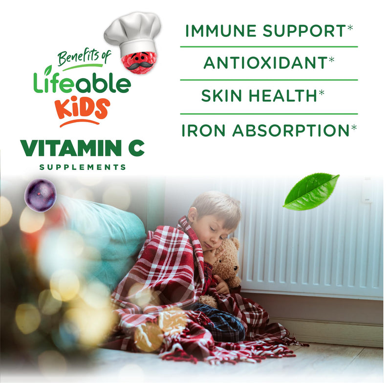 Lifeable Sugar Free Vitamin C for Kids – 250 mg – Great Tasting Natural Flavor Gummy Supplement – Vegetarian GMO-Free Chewable Vitamin – for Immune Support – for Children – 90 Gummies 90 Count (Pack of 1)