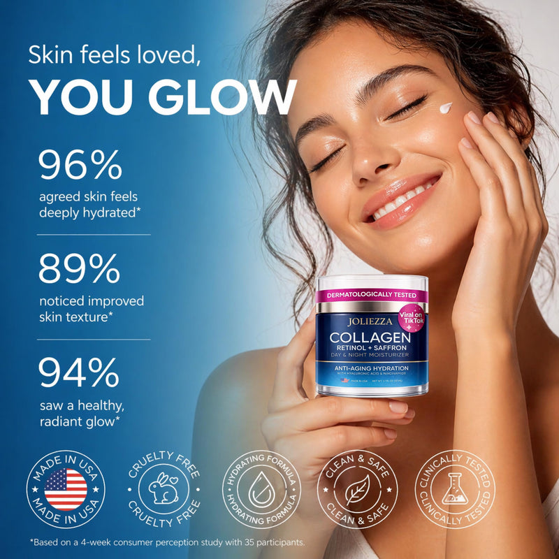 Collagen Retinol Face Cream – Anti Aging Face Moisturizer with Hyaluronic Acid, Vitamin C & Saffron – Firming Face and Neck Cream for Women – Collagen Moisturizer Day & Night, 1.69 Fl Oz
