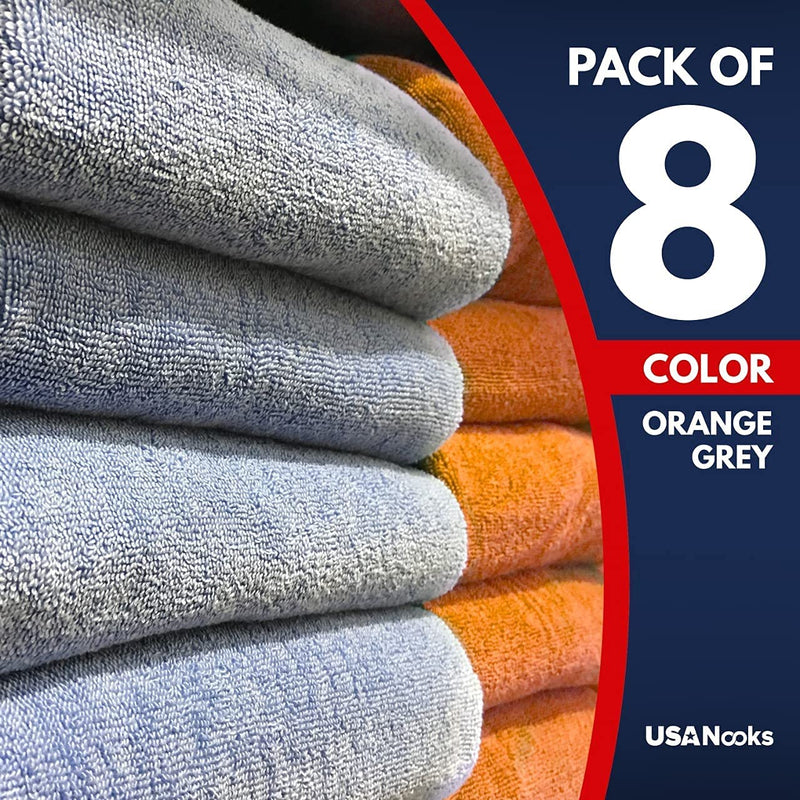 [Australia] - Microfiber Cleaning Cloth - (12x11 inches) High Performance - Ultra Absorbent Weave Traps Grime & Liquid for Streak-Free Mirror Shine - Lint Free Towel - 12x11 Inch (Pack of 8) 