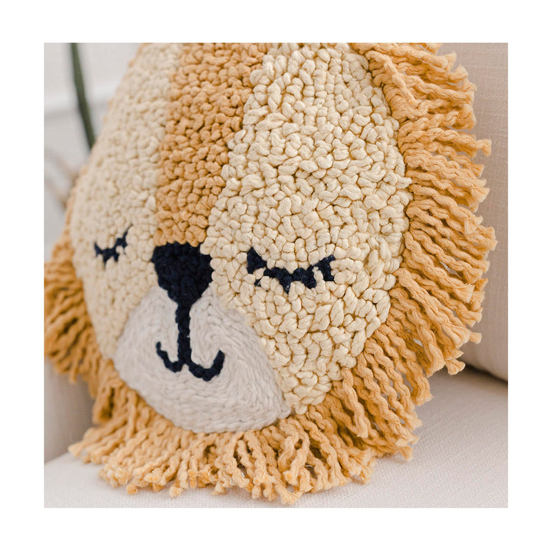 [Australia] - Crane Baby Pillow, Decorative Round Animal Pillow for Nursery and Toddler Rooms, Lion, 12" x 12" 