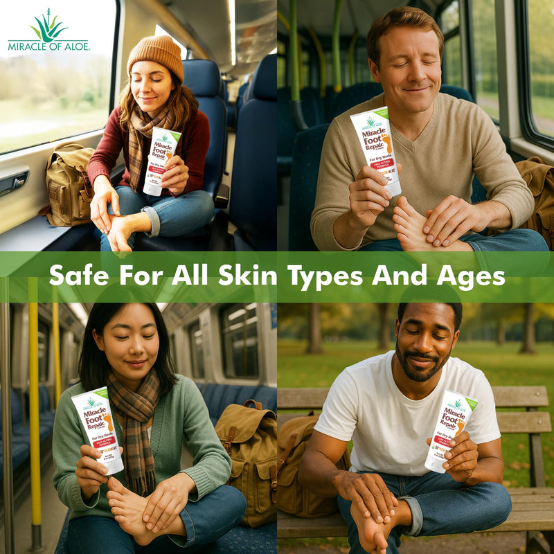 [Australia] - Miracle Foot Repair Cream (8 oz / 2-Pack) Repairs Dry Cracked Heels and Feet, 60% Pure UltraAloe Moisturizes, Softens, and Repairs 8 Ounce (Pack of 2) 