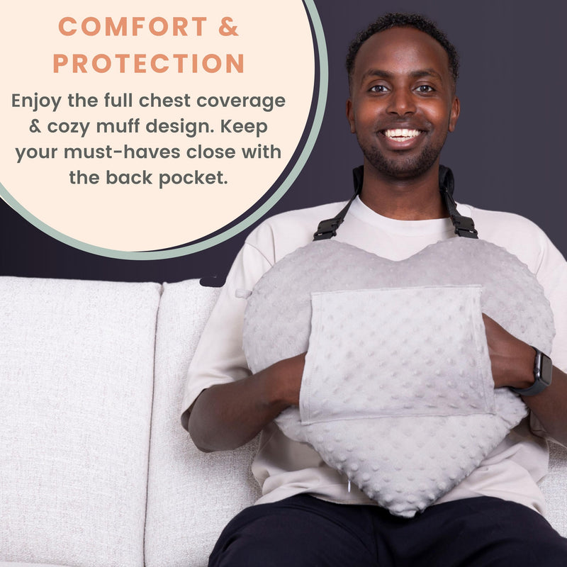 [Australia] - MOYOAMA Open Heart Surgery Pillow for Heart Surgery Recovery Gifts - After Bypass Surgery Must Haves, Gifts for Chest Surgery Recovery, Seatbelt Pillows for Post-Surgery, Shock Absorbing Chest Pillow Moonlight Grey Heart Pillow with Strap 
