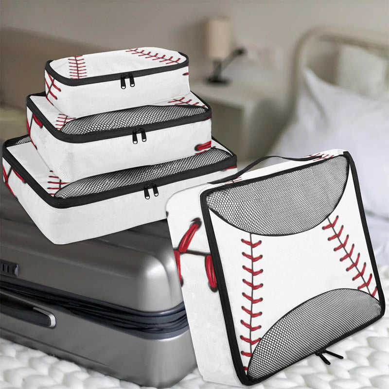 Baseball Compression Packing Cubes for Travel,Expandable Cubes Storage Bag Carry on Luggage Organizers for Toiletry Clothes Shoe Accessories 4 Set e-05