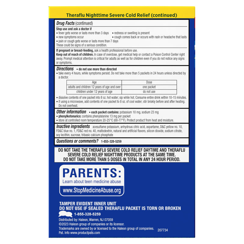 [Australia] - Theraflu Combo Daytime and Nighttime Severe Cold Relief Powder, Honey Lemon Flavor, 12 Count, 6 Daytime + 6 Nighttime 