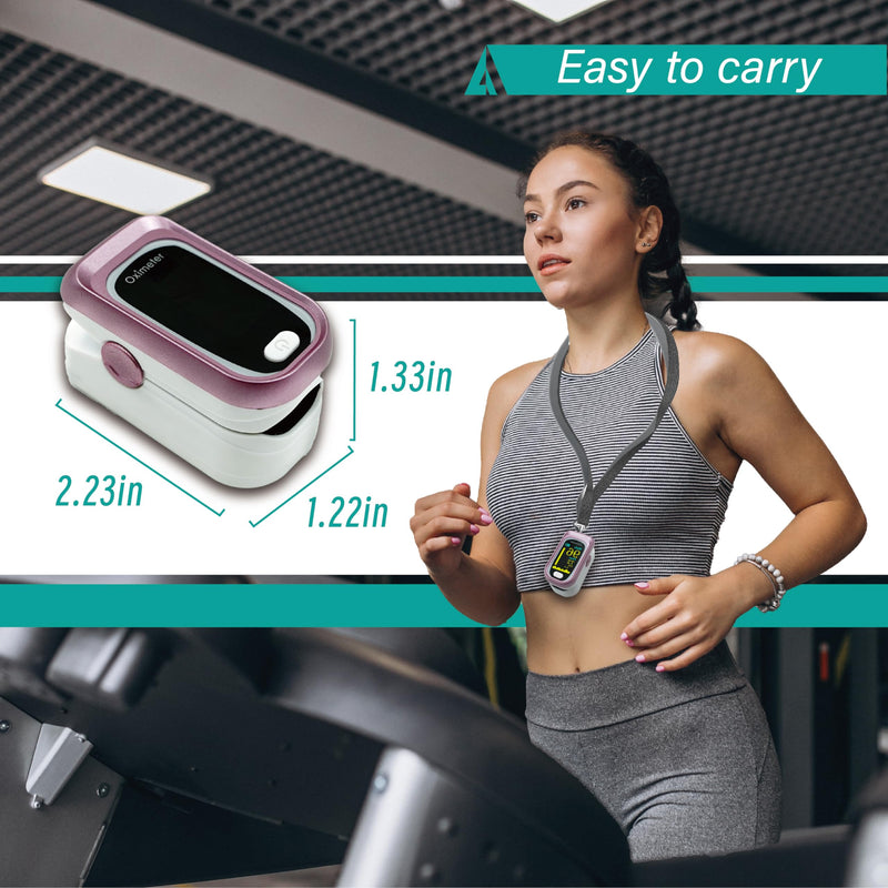 Pulse Oximeter Fingertip Rechargeable, Pulse Oximeter and Oxygen Monitor with OLED Screen, Accurate and Fast SpO2 and Heart Rate Monitor, Pulse Ox with Two Straps and Charing Cable