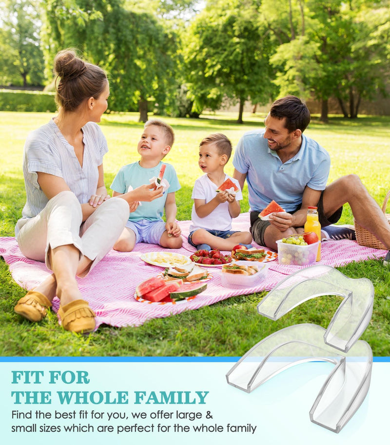 Mouth Guard for Grinding Teeth at Night,Night Guards for Teeth Grinding,Teeth Grinding Mouth Guard for Sleep,4 Pack/2 Size,Transparent Transparent