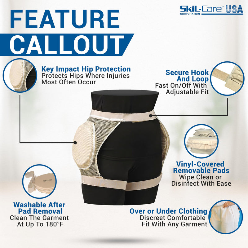 [Australia] - Skil-Care Large Hip-Ease Cushion for Comfortable Sitting, 34"-38", Relieves Hip Pressure and Pain, Ergonomic Support for Wheelchairs, Large, 911456 