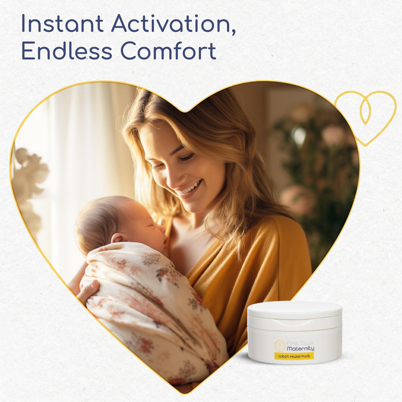 [Australia] - First Days Maternity - Postpartum Accessories Witch Hazel Pads - Witch Hazel Postpartum Pads for Perineal Discomfort - Thick, Absorbent, Gentle on the Skin - Postpartum Essentials - Made in UK - 40 Postnatal Pads 40 Count (Pack of 1) 