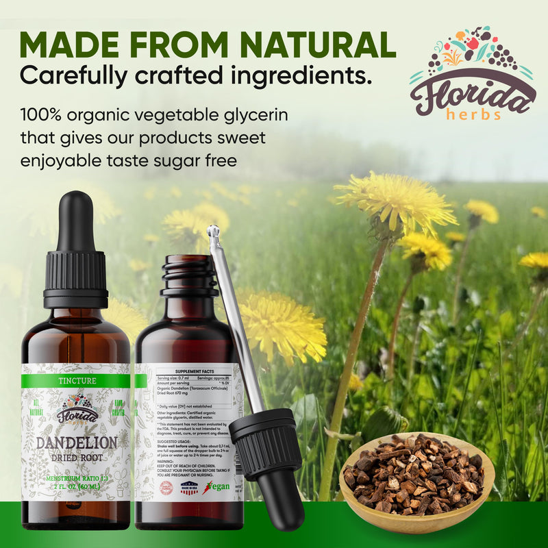 [Australia] - Dandelion Root Tincture Organic Dandelion Extract (Taraxacum Officinale) Health Supplement, Non-GMO in Cold-Pressed Organic Vegetable Glycerin 2 oz, 685 mg 