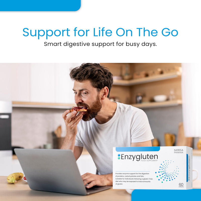 Enzygluten (60 Capsules) | Digestive Enzymes Complex with Tolerase® G | Broad Spectrum Enzymes for Proteins, Carbs & Fats | Anti Bloating Digestion Supplement | Gluten/Lactose/Dairy Free