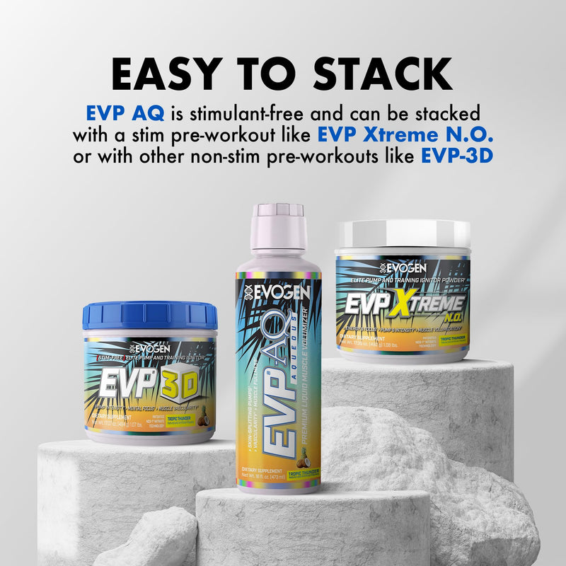 [Australia] - Evogen EVP AQ - Liquid Glycerol Muscle Volumizer | Pre Workout for Pumps, Vascularity, & Hydration | Premium Preworkout for Men & Women | Tropic Thunder | 16 fl oz 