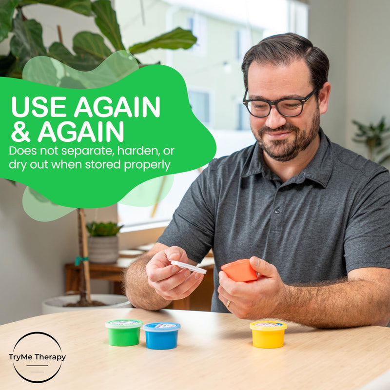 [Australia] - Putty for Adults and Kids - Hand Equipment Occupational Tools - Hand Exercise Putty Physical Therapy Putty Kit - Hand Therapy Tools - Multi Color Set of 4 Strengths, 3 Oz Each 