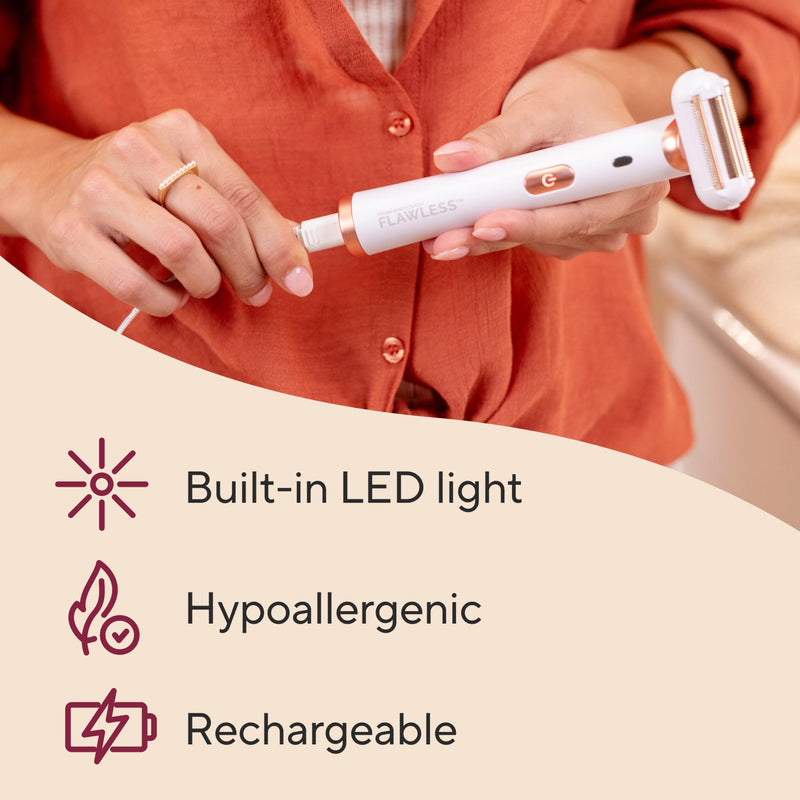 [Australia] - Finishing Touch Flawless Legs, Electric Razor for Women, Pivoting Head Leg Hair Remover with LED Light for Instant and Painless Leg Hair Removal New Version 