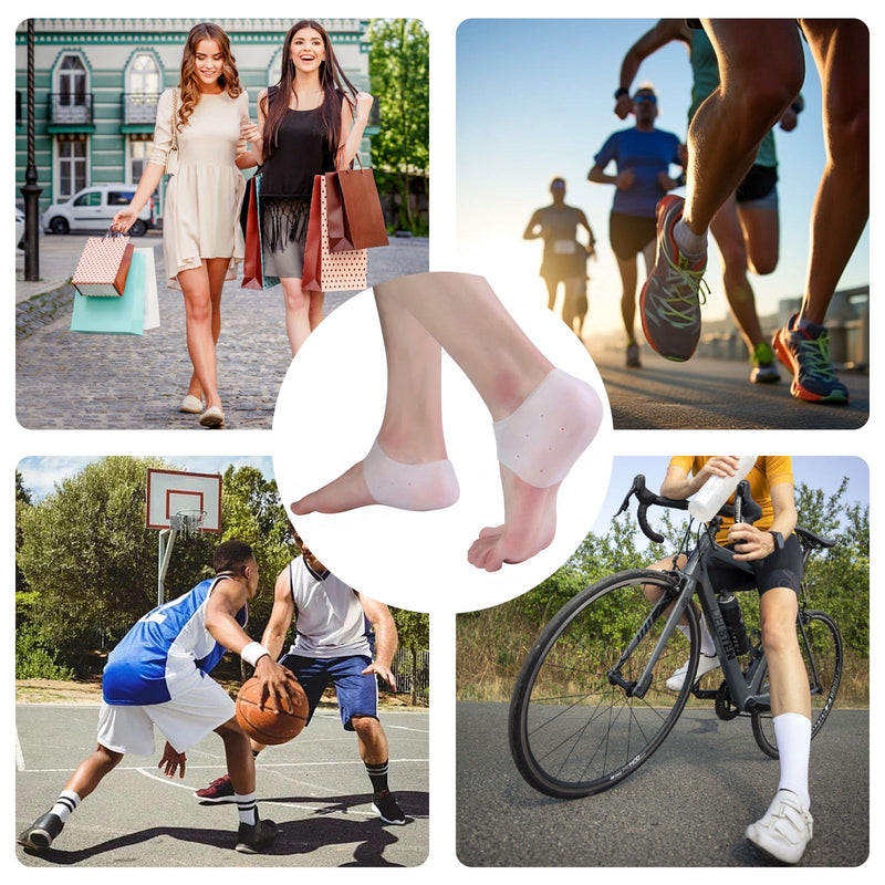 [Australia] - 3 pairs of gel heel protection silicone pads, heel pads for shoes, heel sleeves plantar fasciitis inserts, suitable for heel spurs, plantar fasciitis, heel pain, dry cracks and other symptoms 